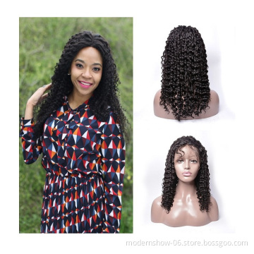 100% Raw Virgin Human Hair Lace Wigs For Black Women Modern Show Hot Selling Unprocessed Curly Wave 360 Lace Wig